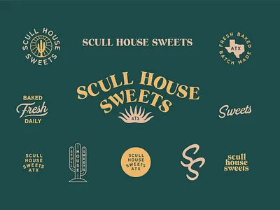 Sweet Branding agave atx austin badge bakery branding cactus fresh identity illustraion logo mark modern round stamp sweets symbol texas typography western