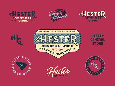 Hester General Store Secondary Branding badge bakery brand branding cake greenville icon illustration logo old pie rustic sc secondary south southern typography vintage west western