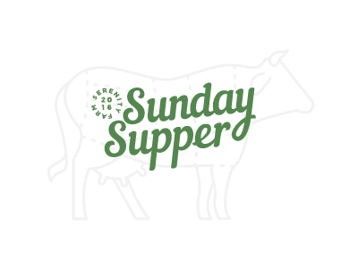 Sunday Supper Logo Redesign branding cow design identity line art logo modern redesign simple. brand