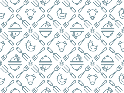 Farm to Fork cow dapper ink food line art minimal pattern patterning pocket square repeating shapes simple symbol