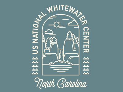 USNWC branding dapper ink graphic landmark landscape line art logo north carolina shirt simple usa whitewater