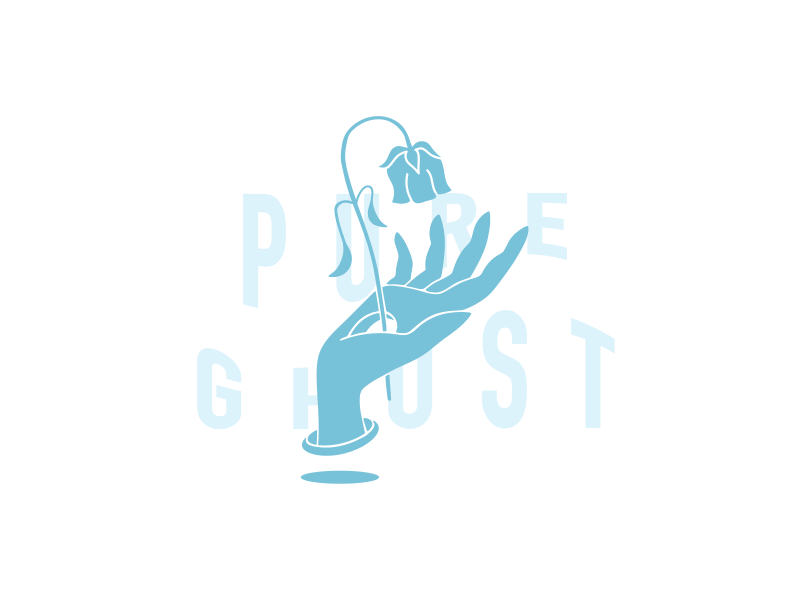 Pure Ghost animation band dead flower ghost gif hand illustration rose type typography wavy