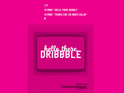 Hello There Dribbble! debut mac monochrome pink