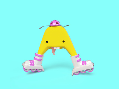 Letter A 36daysoftype 3d a character character design cute font lettering render typography vectary
