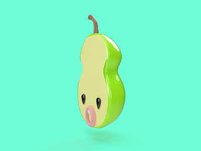 Letter B 36 days of type 3d character character design pear render vectary