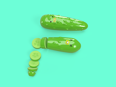 Letter F 36 days of type 3d character character design cucumber cute lettering render typography vectary