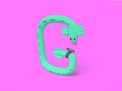 Letter G 36 days of type 3d character character design cute lettering render typography vectary watch