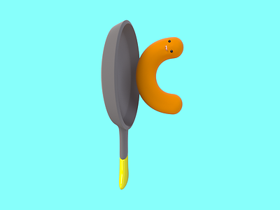 Letter K 36 days of type 3d character character design cooking cute food sausage typography vectary