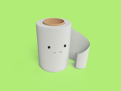 Letter L 36 days of type 3d character character design cute render toilet paper typography vectary
