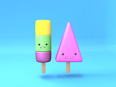 Letter N 36 days of type 3d character cute lettering popsicle render typography vectary