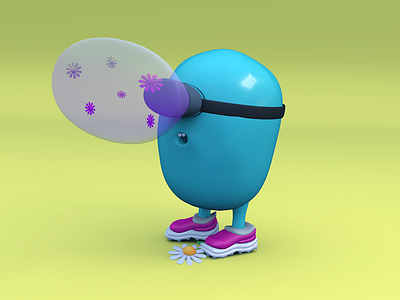 Welcome to VR 3d 3d art bubble charachter character design cute design game illustration render vectary virtual reality vr
