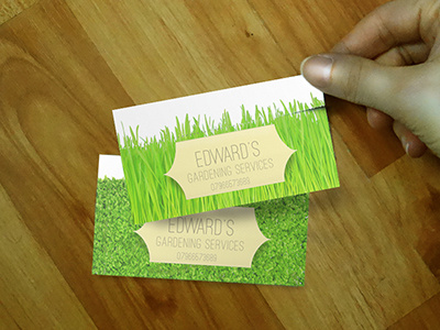 Gardener's business card bush business card gardener grass tear off