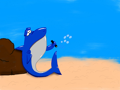 Smoker Shark! character design design graphic design illustration shark smoking