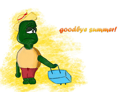Goodbye summer! character design design goodbye graphic design illustration summer turtle
