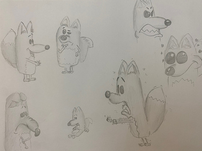 roobi's pose! animal character character design design filling fills fox gesture drawing graphic design pose sketch design