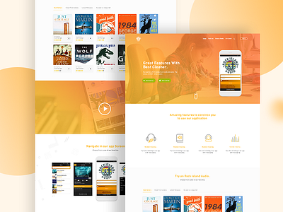 Rock island Audio Website graphic illustration landing material page ui ux we website