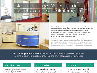 Website Layout for Physician