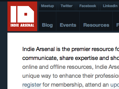 Indie Arsenal Website v2 indie arsenal