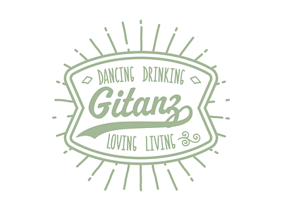 Gitanz Logo dancing drinking living logo loving mascot