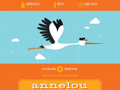 Annelou baby birth announcements stork