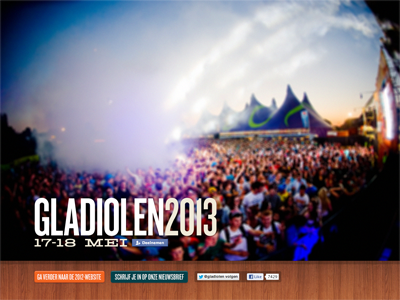Splash page for Gladiolen 2013