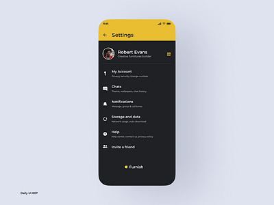 Daily UI 007 - Settings