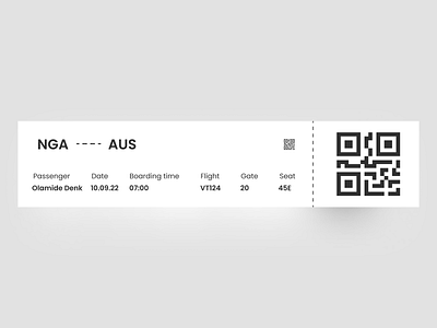 Daily UI 024 - Boarding Pass dailyui design figma ui