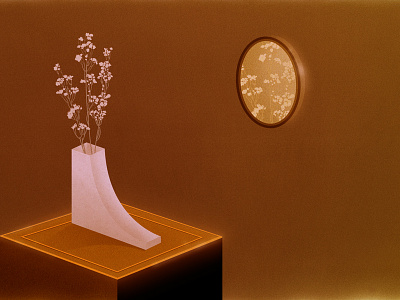 Cemento color dream dreamy filter flowers gold haze illustration mirror neon reflection vase