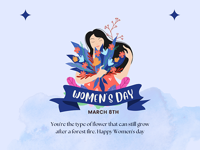 Blue Womens Day Poster branding design graphic design illustration vector