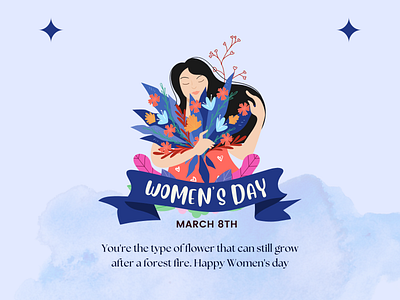 Blue Womens Day Poster branding design graphic design illustration vector