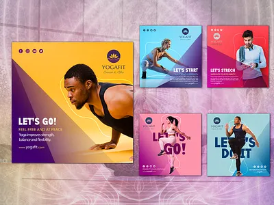 Yogafit Instagram Social Media Advertising animation branding design graphic design illustration logo motion graphics ui ux vector