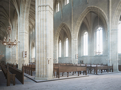 Church of the Barefoot Brothers #1 3d visualization architecture visualization archviz church church of the barefoot brothers interior octane rendering