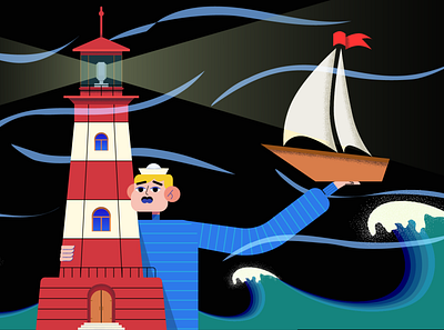 Lighthouse design graphic design illustration