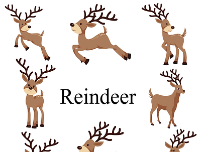 Reindeer Digital Clipart vector animals deer digital reindeer farm animals jungle animals reindeer