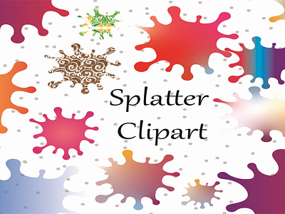Paint Splatters Clipart set