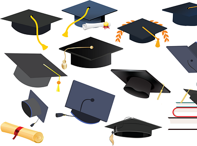 Graduation Hat Clipart vector graduationcap graduationhat graduationrobe watercolorclipart