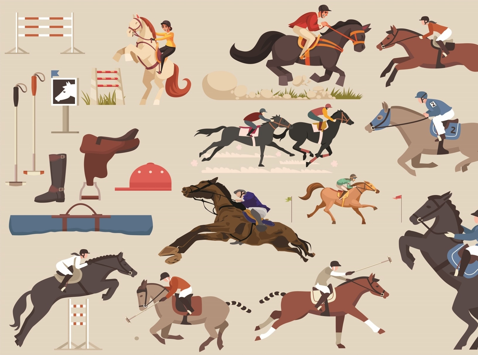 Horse Racing Clipart vector by Zyan on Dribbble