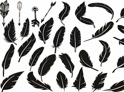 Feather silhouette Clipart wing