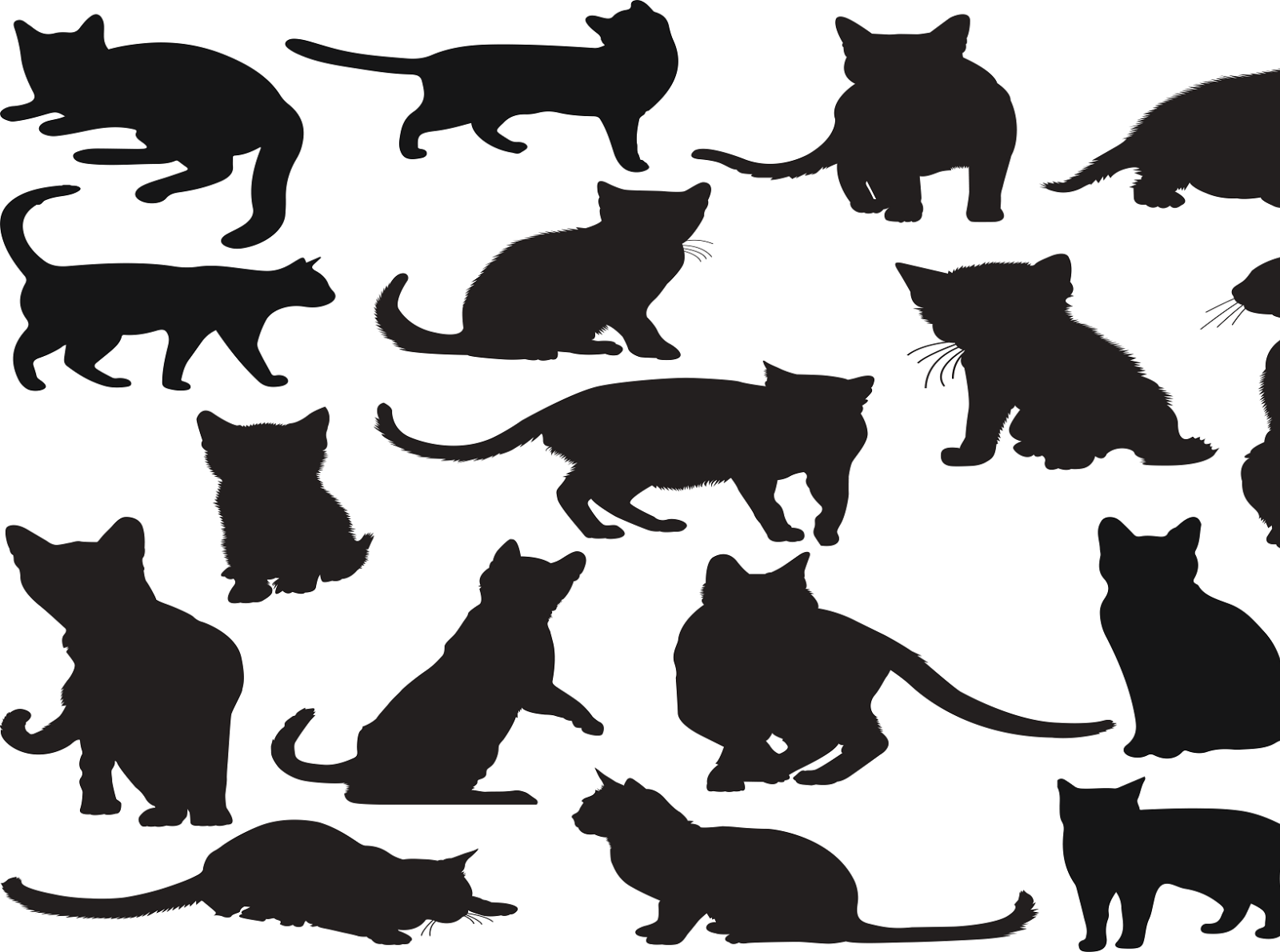 Cats Silhouette Clipart by Zyan on Dribbble