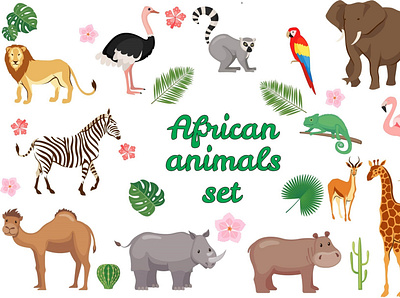 Watercolor African Animals Clipart africa cactus illustration giraffe watercolor monkey illustration nursery clipart plants protea flowers safari baby clipart safari clipart tiger wall art watercolor animals woodland animals zebra pattern