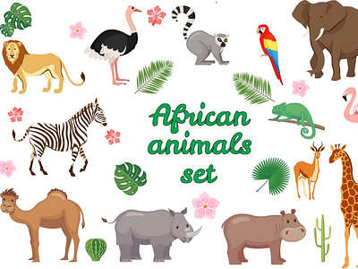 Watercolor African Animals Clipart