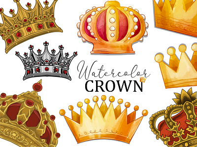 Digital Crown Clipart animation antique crown clip art crown of queen crowns digital clipart elements wedding crest gold gold and red gold crown clipart golden tiara graphic design logo planners royal crown stickers vintage clipart vintage crown watercolor crowns