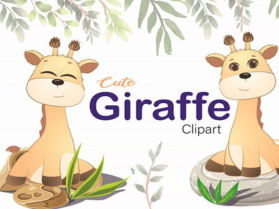 Watercolor Giraffe Clipart