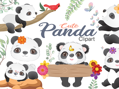 panda bamboo clipart