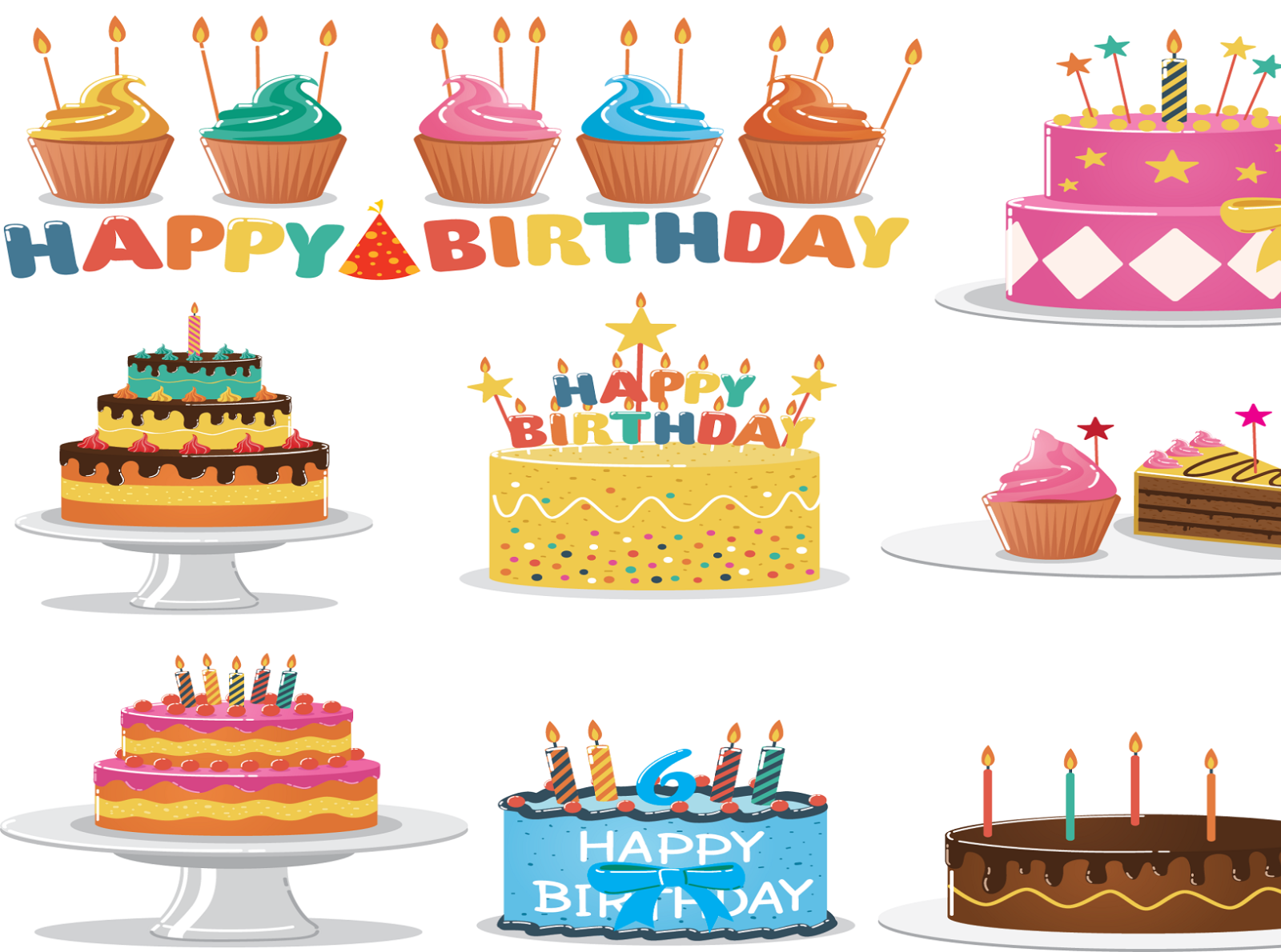 Birthday Cakes Clipart by Zyan on Dribbble