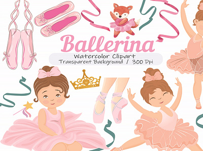 Watercolor Pink Ballerina Clipart ballerina ballerina clipart png ballet ballet dancer ballet girl png ballet outfit png ballet school ballet skirt ballet tutu clipart dance graphic design pink realistic ballet watercolor clip art