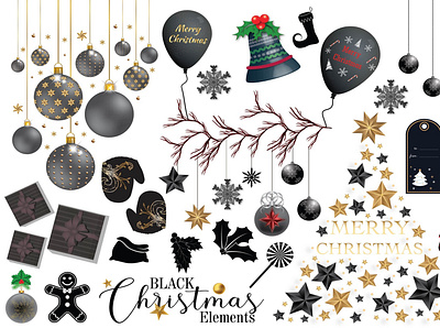 Black Christmas clipart SVG Bundle black and white christmas tree clipart christmas tree icon christmas tree pattern christmas tree vector graphic design holiday words merry christmas watercolor clipart winter watercolor