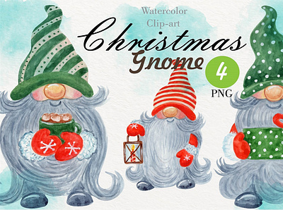 Watercolor Christmas Gnomes clipart christmas clipart christmas gnome cute christmas gnome clipart gnome graphics gnome illustration gnome png gnome watercolor gnomes holiday