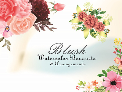 Watercolor Floral Bouquet Clipart