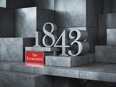 The Economist 1843 3d advertising cgi color economist gold inspire jvg magazine metal render wood